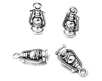 40pcs Ancient Oil Lamps Charms Pendant 16x8x6mm Antique Silver Ornament