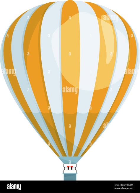 Striped Hot Air Balloon Cartoon Travel Airship Stock Vector Image