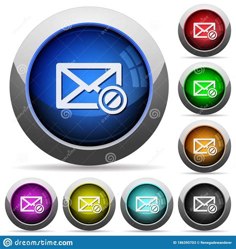 Blocked mail button set stock vector. Illustration of discourse - 186395703