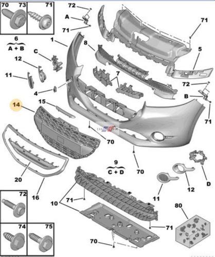 Grill 9808676480 New OE Citroen Peugeot 208 Carfrance24