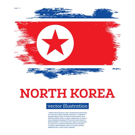 North Korea Flag with Brush Strokes. Independence Day. 17796724 Vector
