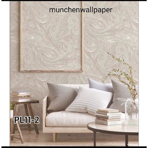 Jual Wallpaper Dinding Korea Motif Marmer Abstrak Abu Cream Hitam M