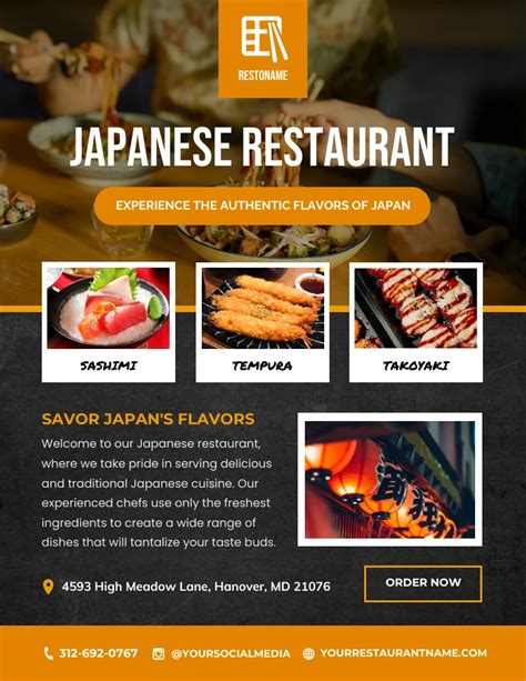 Japanese Restaurant Promotion Flyer Template Venngage