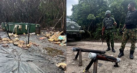 Troops Recover Arms From Ipob Camp In Anambra Raid Illegal Refinery In