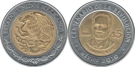 5 Pesos Filomeno Mata Mexico Numista