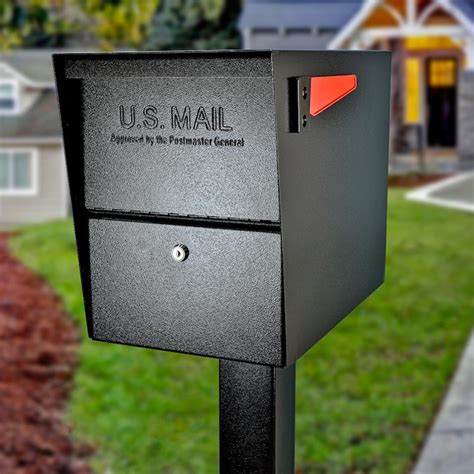 Mail Boss Package Master Extra Large Metal Black Post Mount Locking