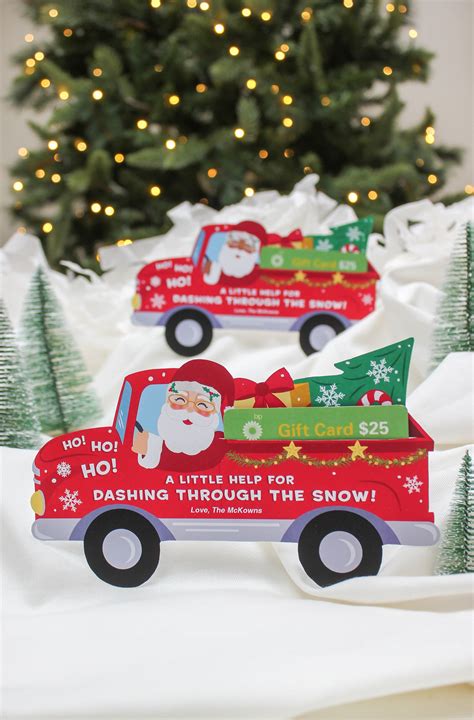 Christmas Fuel Gift Card Holder Printable, Santa Gas Gift Card, Gift