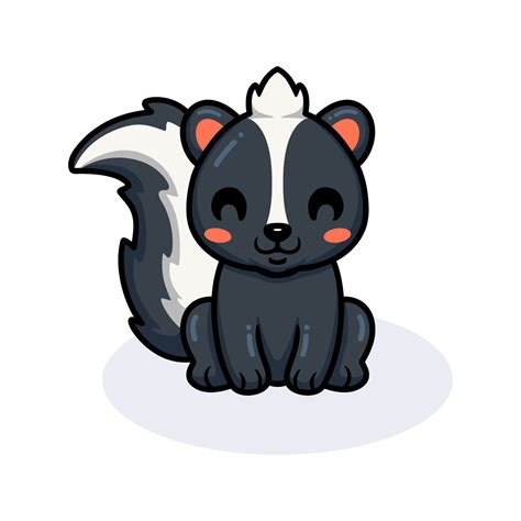 Cute Little Skunk Cartoon Sitting 11675173 Vector Art At Vecteezy