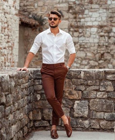 Brown Casual Trouser Mens Fashion Ideas With White Shirt Formal