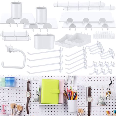 Pieces Pegboard Combination Kit Wall Mount Pegboard Panel Kits