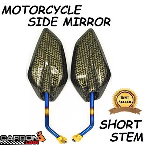 YAMAHA MIO SOUL I 125 CARBON SIDE MIRROR SHORT STEM GOLD BLUE