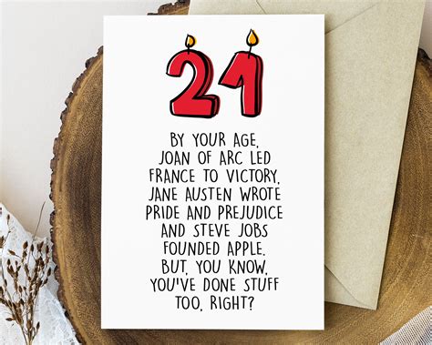 Funny 21st Birthday Card Printable 21st Birthday Gift For Her Or Him