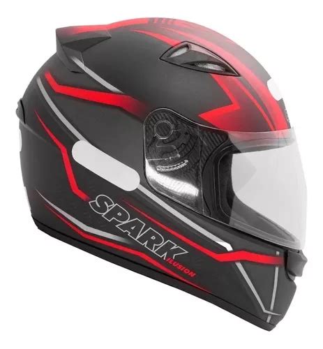 Capacete Moto Ebf New Spark Spot Preto E Vermelho Fosco Mercadolivre