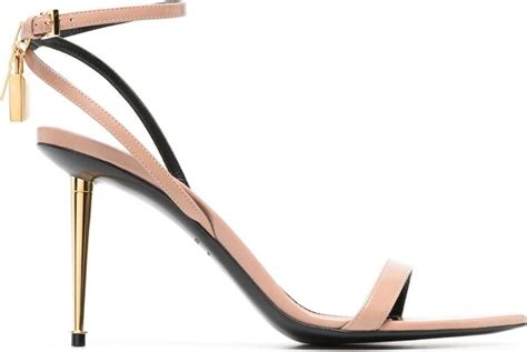 Tom Ford Neutral Padlock Pointy Naked 85 Leather Sandals ShopStyle