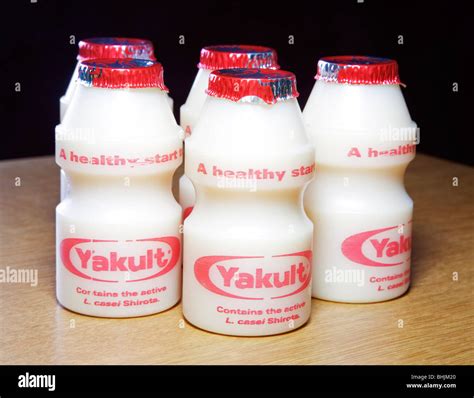 Bottles Of Yakult Probiotic Milk Drink Stock Photo Royalty Free Image