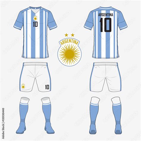 Set of soccer jersey or football kit template for Argentina national ...