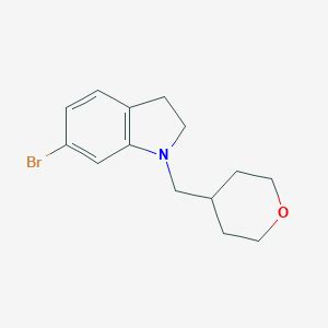 6 Bromo 1 Tetrahydro 2H Pyran 4 Yl Methyl Indoline S849843 Smolecule