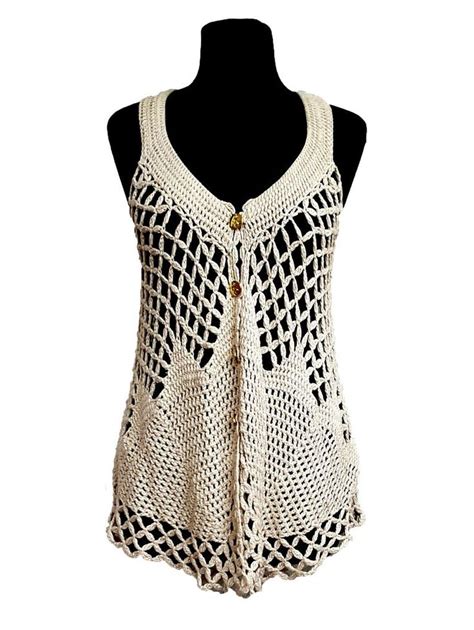 Crochet Vest Patterndetailed Tutorialcrochet Lacy Boho Summer Woman