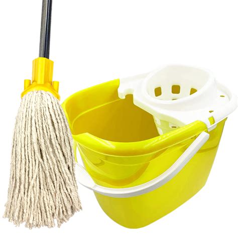 Mop And Bucket Set Floor Mops L Wringer Mopping Industrial Plastic