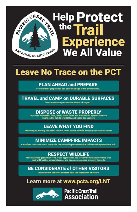 Leave No Trace Pacific Crest Trail Association