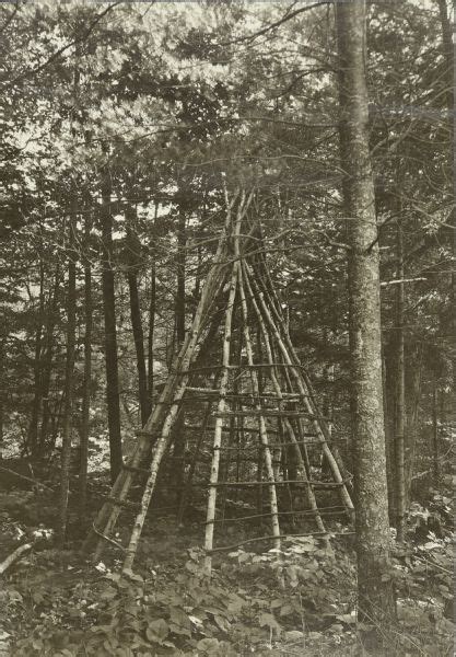 Tipi Frame Photograph Wisconsin Historical Society