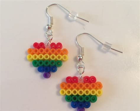 Rainbow Pride Perler Bead Earrings Etsy