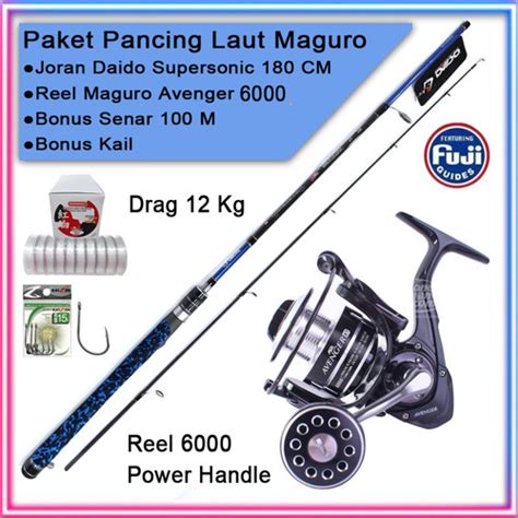 Jual Paket Pancing Laut Maguro Avenger Joran Daido Supersonic Cm