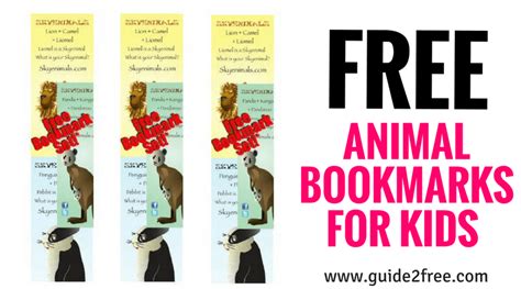 FREE Skyenimals Animal Bookmarks For Kids