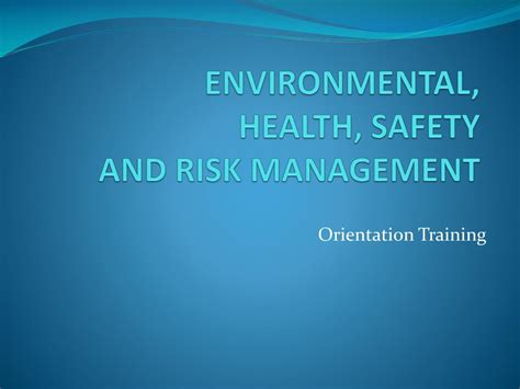 Ppt Environmental Health Safety And Risk Management Powerpoint