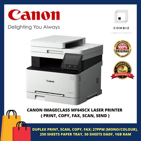 Canon Imageclass Mf645cx Laser Printer Print Copy Fax Scan Send Back Order Please