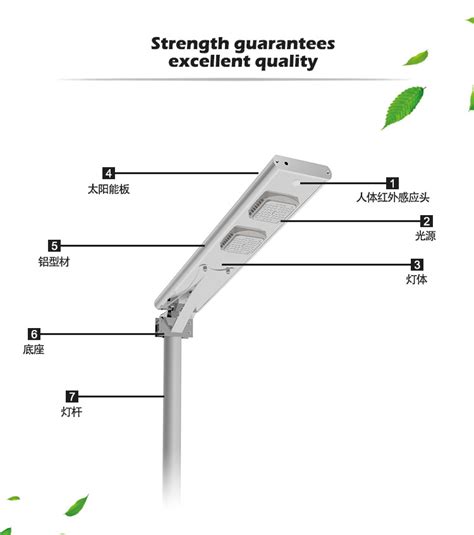 40W Solar LED Street Light With LiFePO4 Battery For Garden Street