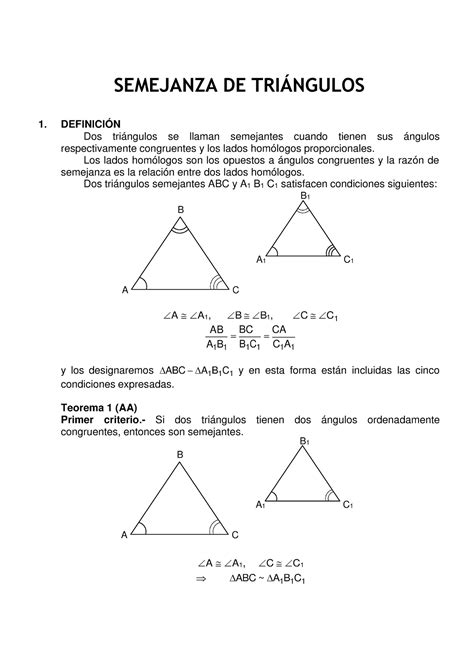 Colorarios Y Teoremas Semejanza DE Triángulos SEMEJANZA DE TRINGULOS
