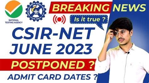 Csir Net June Exam Postponed Csir Net Admit Card Csir Net