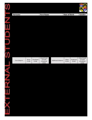 Fillable Online The Rochester Grammar School Sixth Form Application Fax ...