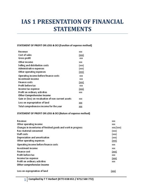 Ias 1 Presentation Of Financial Statements 2021 Pdf Expense