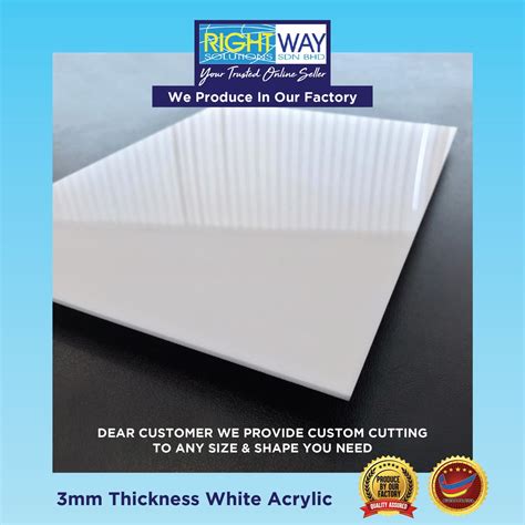 1pcs 3mm Thickness Diy White Acrylic Sheet Size 150mm X 150mm