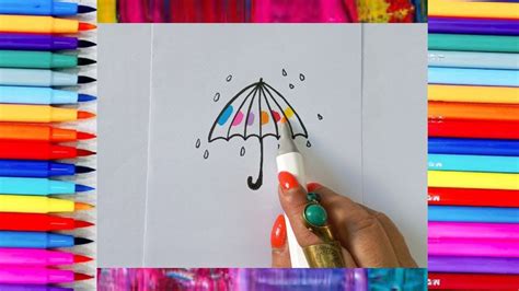 How To Draw A Umbrella Easy And Step By Step☂☔🌈umbrella Drawing Lesson