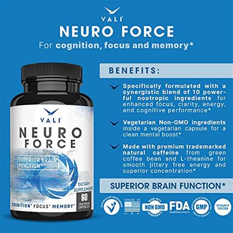 Vali Neuro Force Brain Booster Supplement For Focus Memory Clarity