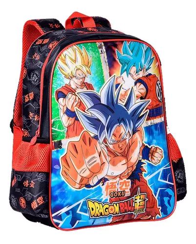 Mochila Escolar Infantil Dragon Ball Grande De Pvc De X X Cm