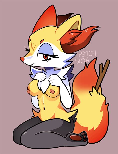 AGNPH Gallery 408435 Anthro Braixen Breasts Female P34chsoda Solo