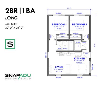 Small Bedroom Adu Floorplan Under Sqft Snap Adu