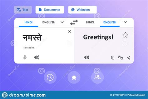 Online Computer Translator Interface Hindi Language Translation Screen Flat Ui Stock