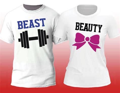 Playera Parejas Beauty Beast Servimich Su Mejor Opci N