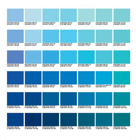 Color Chart Pantone Pms