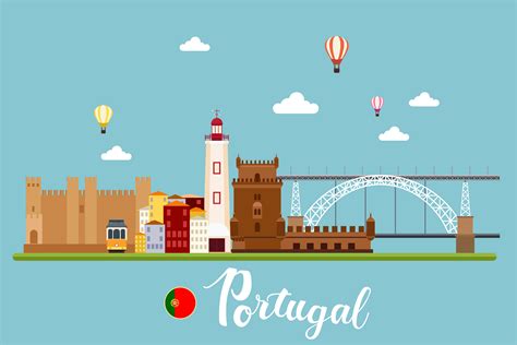 Portugal Travel Landscapes 660801 Vector Art at Vecteezy