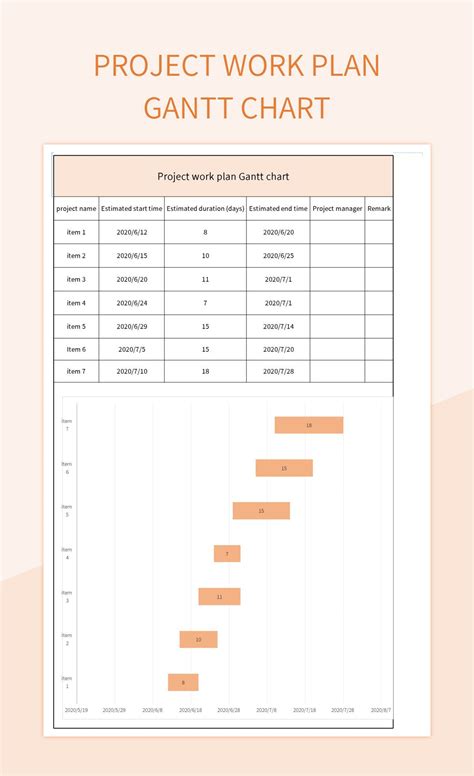 Free Work Plan Gantt Chart Templates For Google Sheets And Microsoft Excel - Slidesdocs