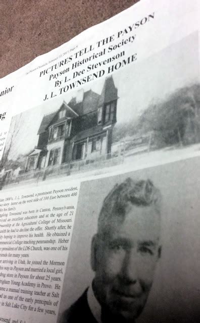 The Payson Chronicle Pictures Tell The Payson Story J L Townsend Home