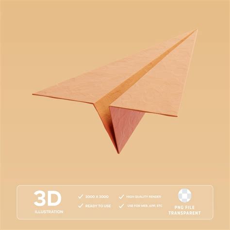 Premium Psd Psd Paper Plane 3d Illustration