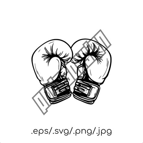 Boxing Gloves Svg Clipart Cricut Silhouette Cutting Files Etsy