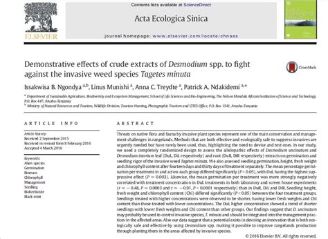 (PDF) Demonstrative effects of crude extracts of Desmodium spp. to ...